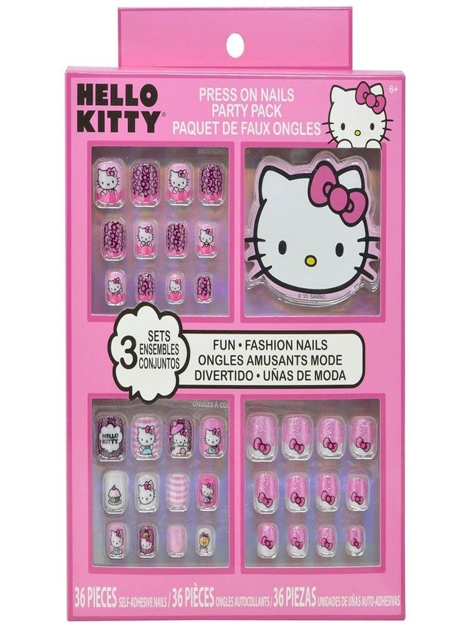 Hello Kitty Press-On Nails Party Pack - 36 Self-Adhesive Nails